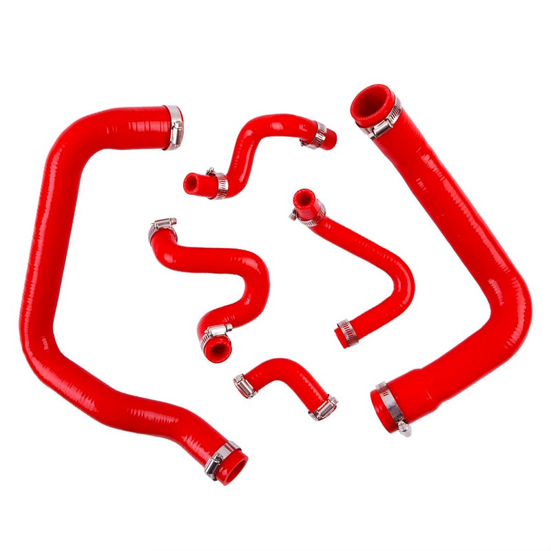 LUXERAD Silicone Radiator Coolant Hose Pipe Kit For For d Mustang GT LX Cobra 5.0 1986 1987 1988 1989 1990 1991 1992 1993 (Red) - Image 2